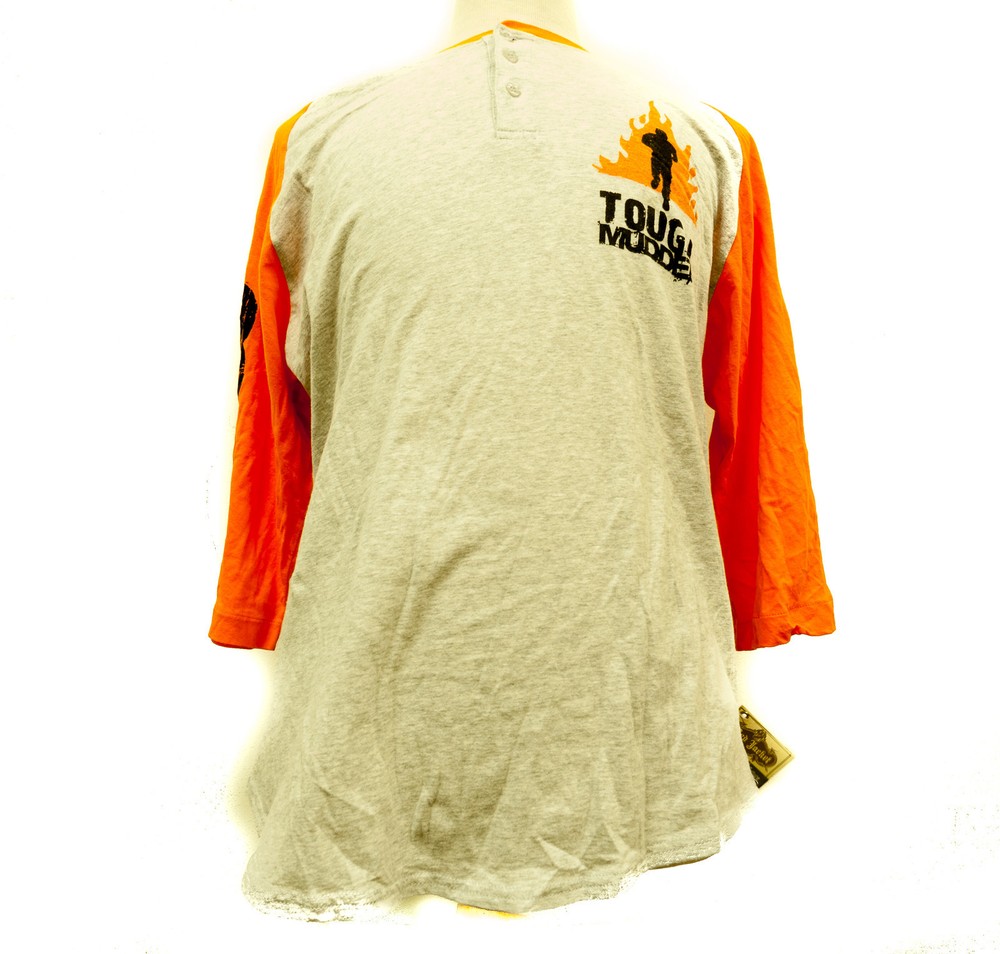 MENS ONE TOUGH MUDDER CHALLENGE COURSE RAGLAN T- SHIRT 3/4 SLEEVE TEE COTTON T5