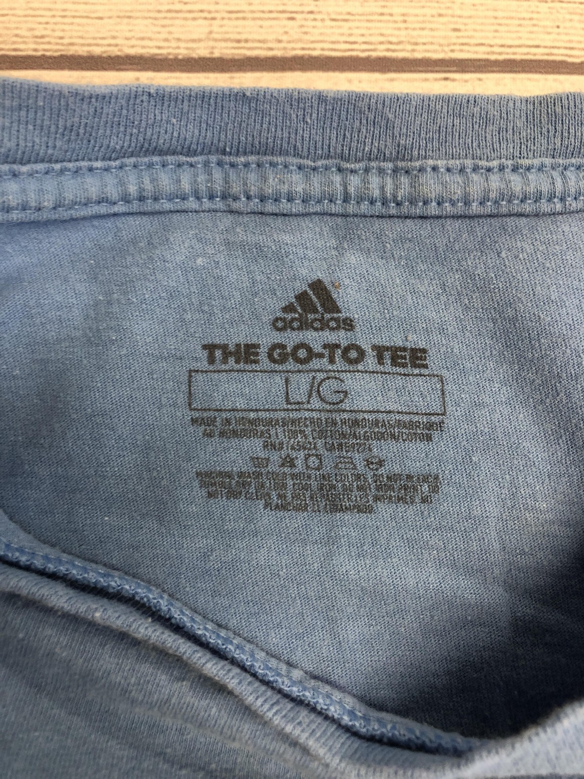 Adidas Shirt Mens Large Blue The Go-To Tee Logo Graphic Tagless Sports Athletic gallery