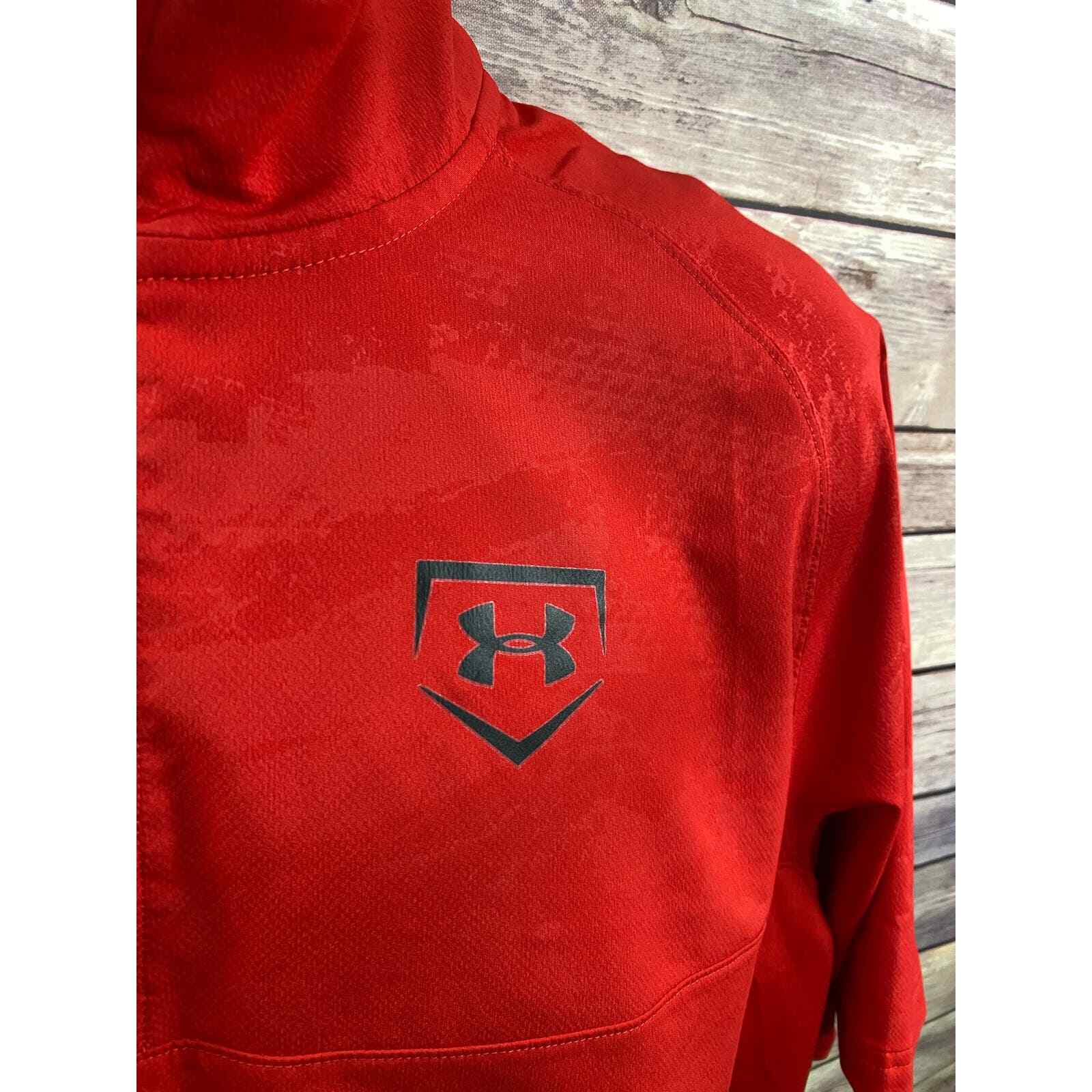 Under Armour XL Mens Loose Fit Red 1/4 Zip Utility Short Sleeve Pullover Jacket gallery