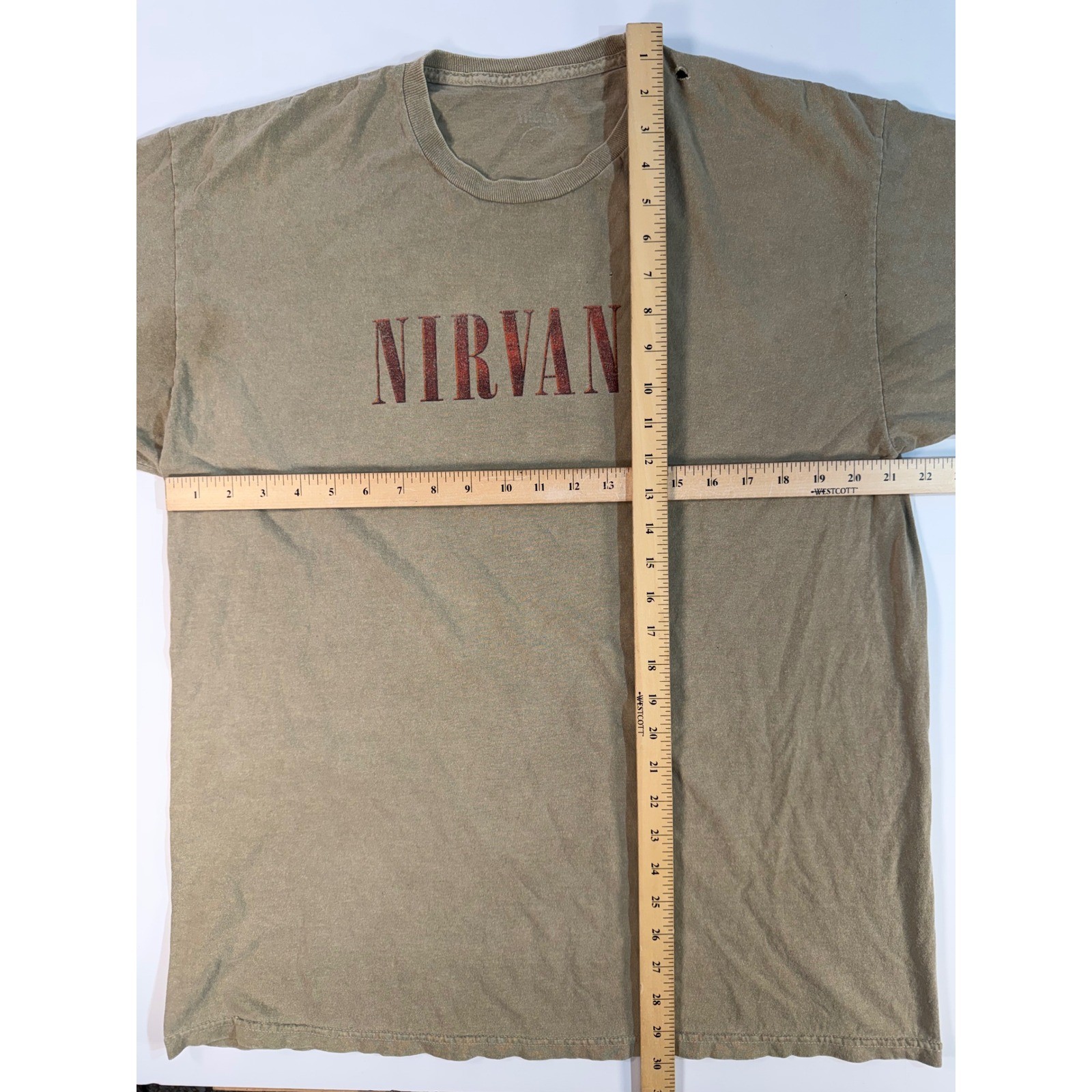 Nirvana In Utero Angel Graphic T-Shirt Tan Vintage Style Grunge Rock Mens L gallery