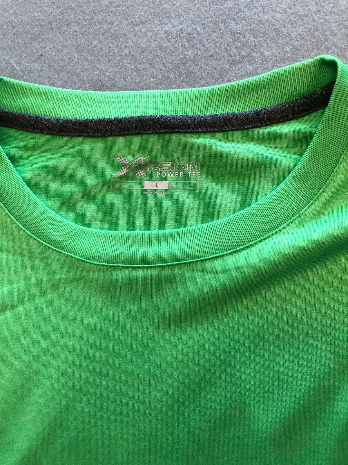 Xersion Shirt Men's Large Bright Neon Green Activewear/Casual Knit Tee gallery