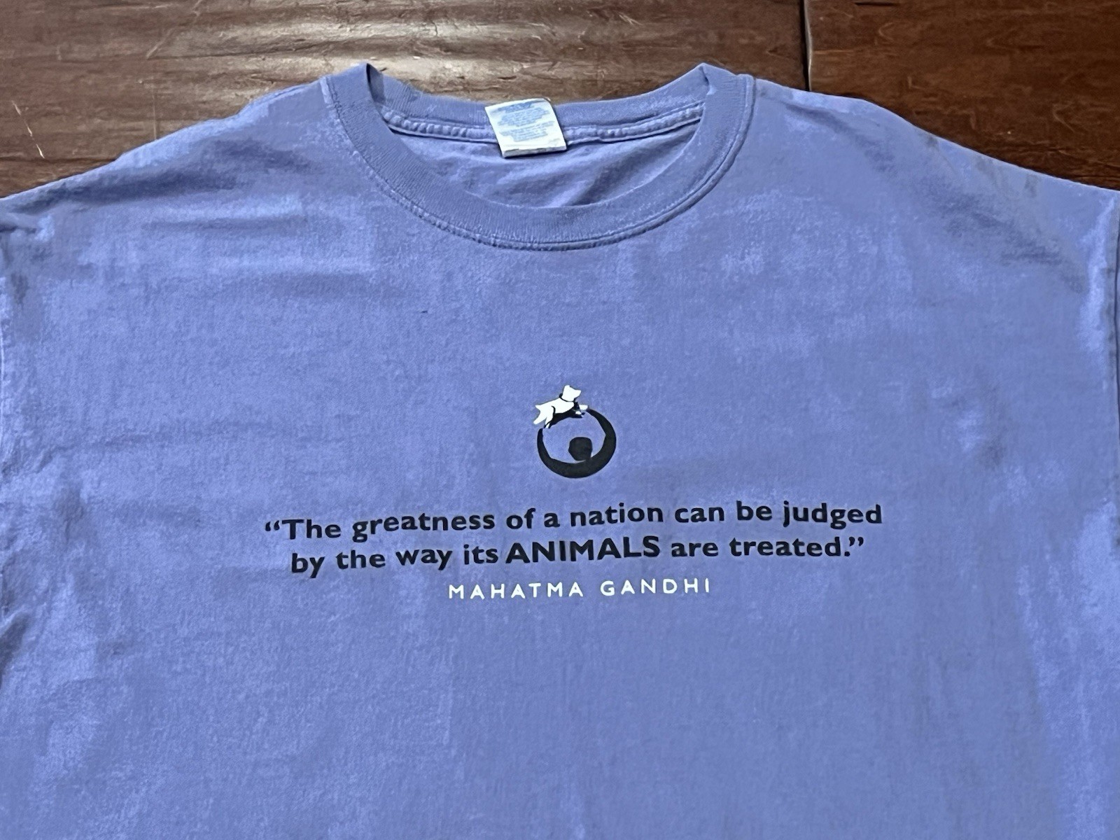 Mahatma Gandhi Purple Mens XL Dogs Cats Do More For Pets Good Treatment T Shirt gallery