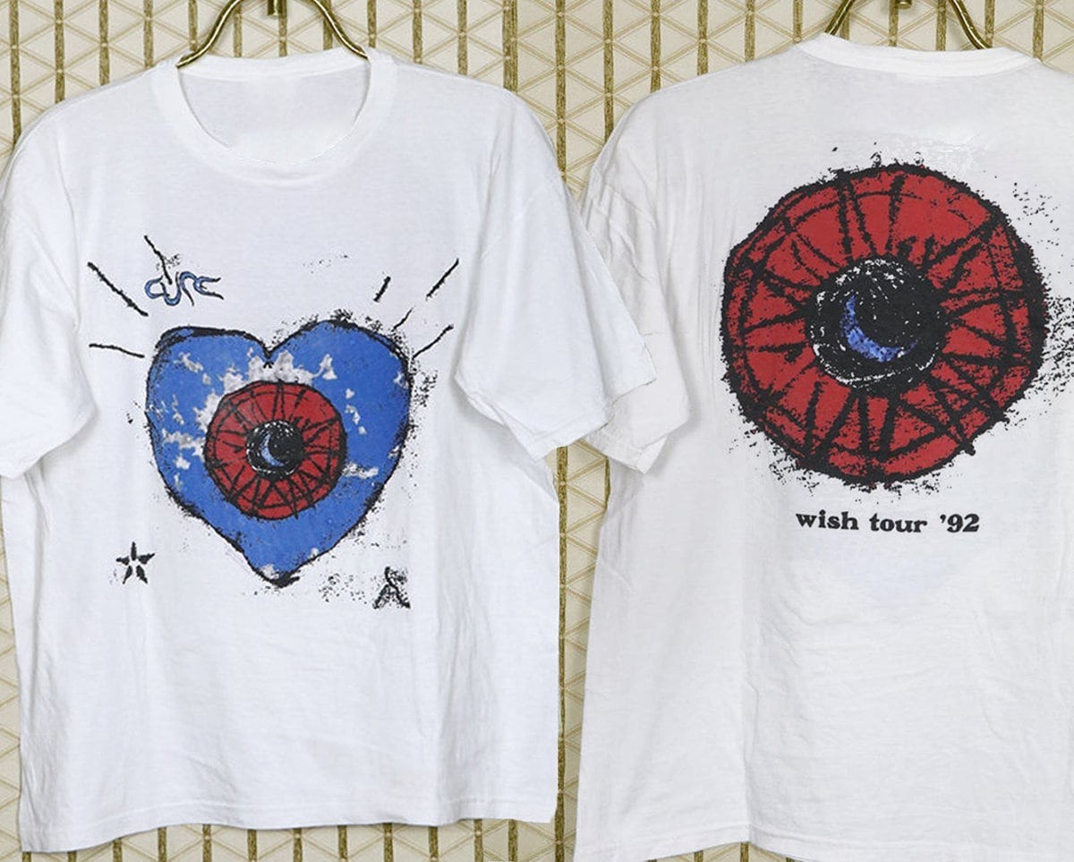 The Cure Wish Tour '92 T-Shirt, Vtg 1992 The Cure Rock Band Music gallery