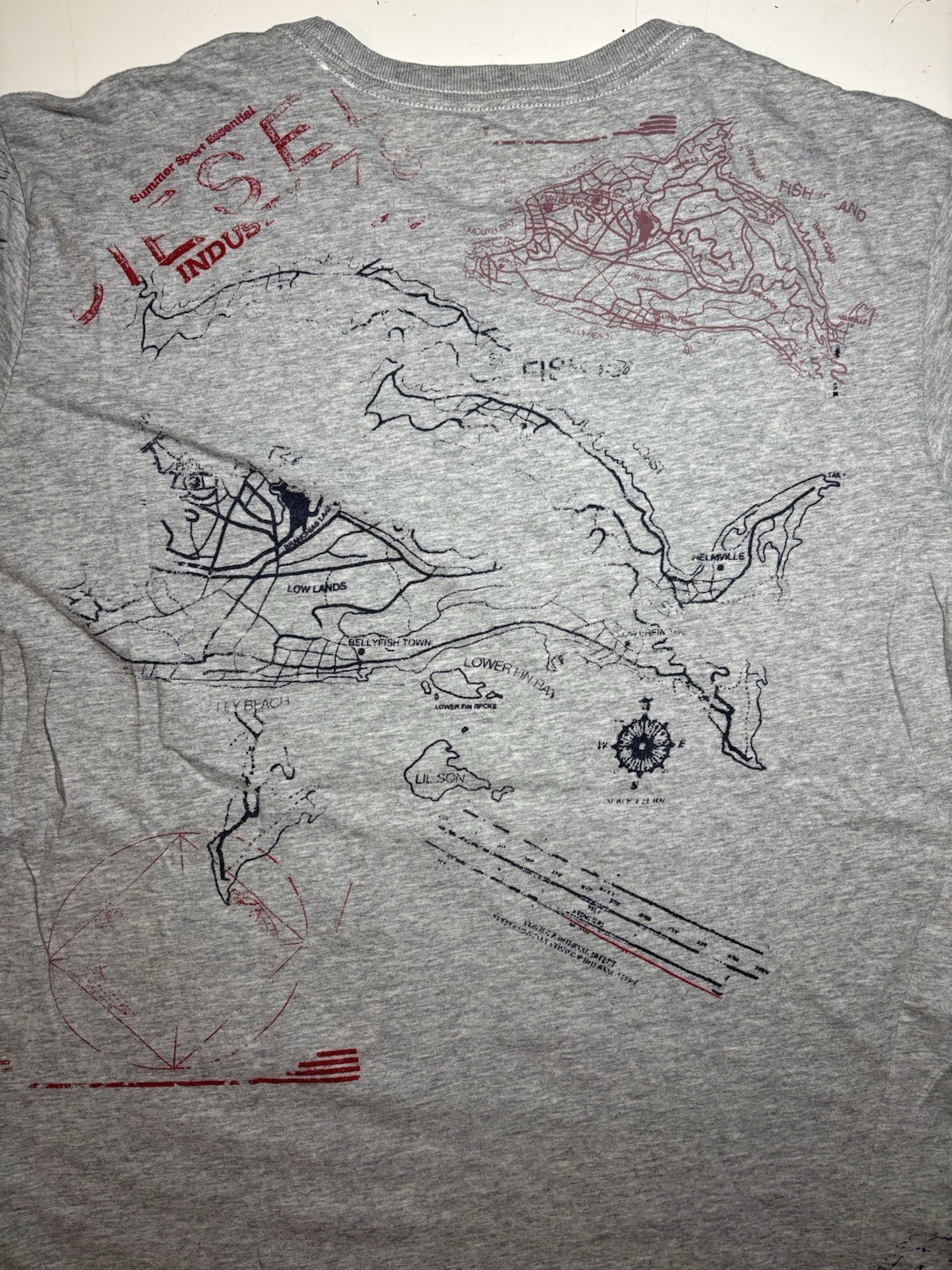Vintage Diesel Industry T Shirt Men L Nautical Map Graphic Wave Breaker Y2K Slim gallery