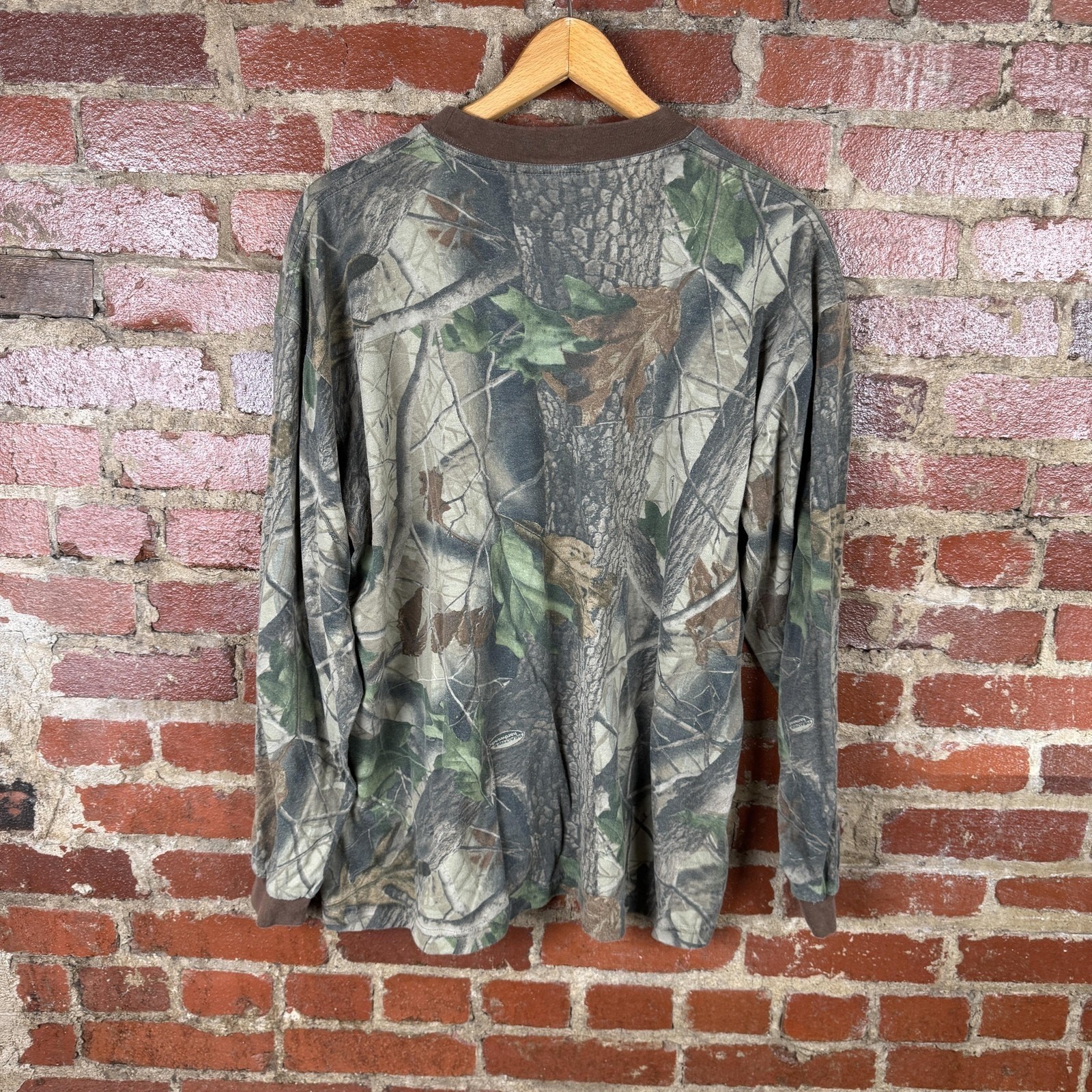 Vintage Camo Hunting Shirt Mens XL Long Sleeve Brown Green Crewneck Outdoor gallery