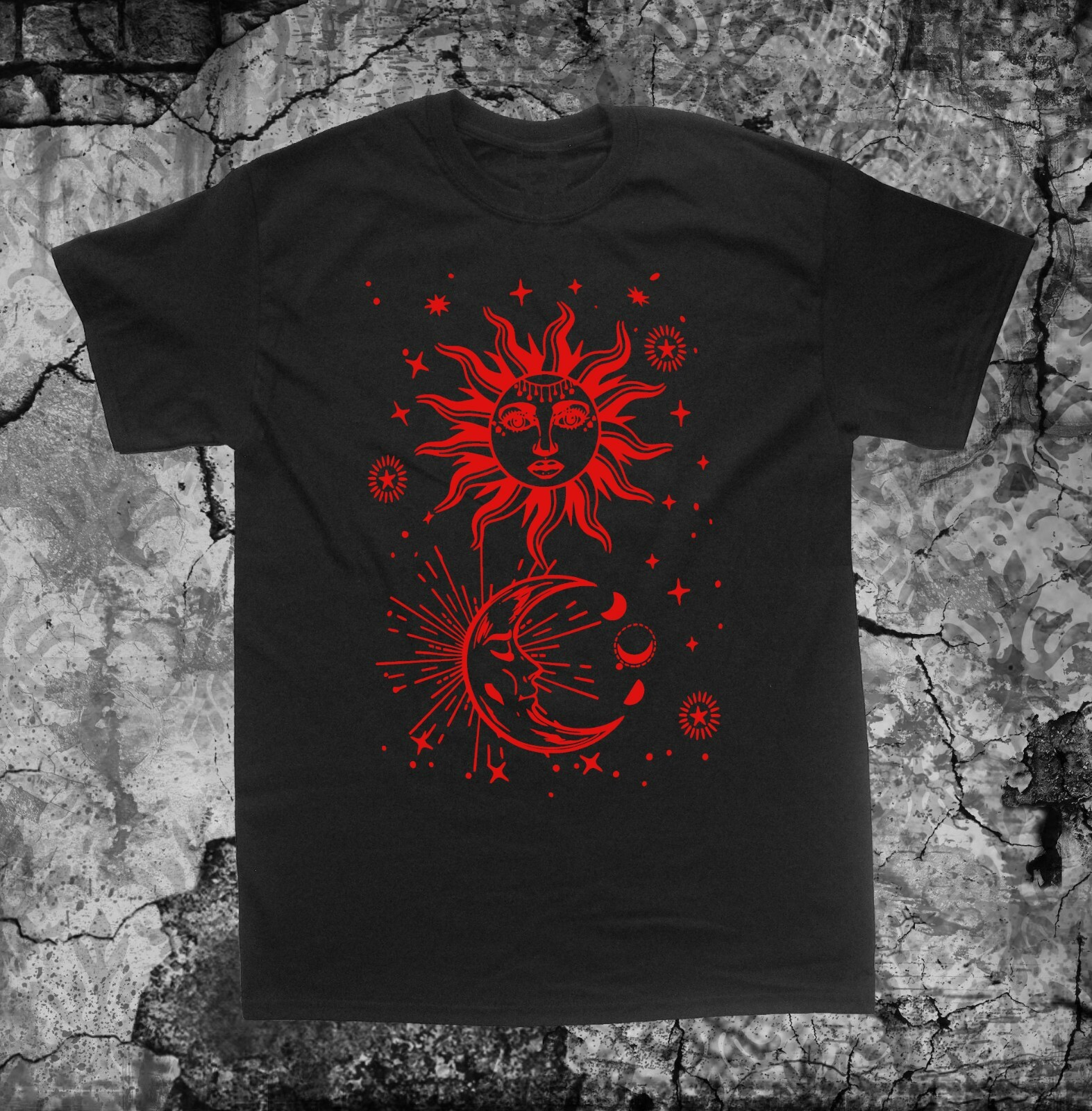 Sun Moon Shirt - Occult pentacle star Punk Metal grunge gothic hippie pentagram gallery