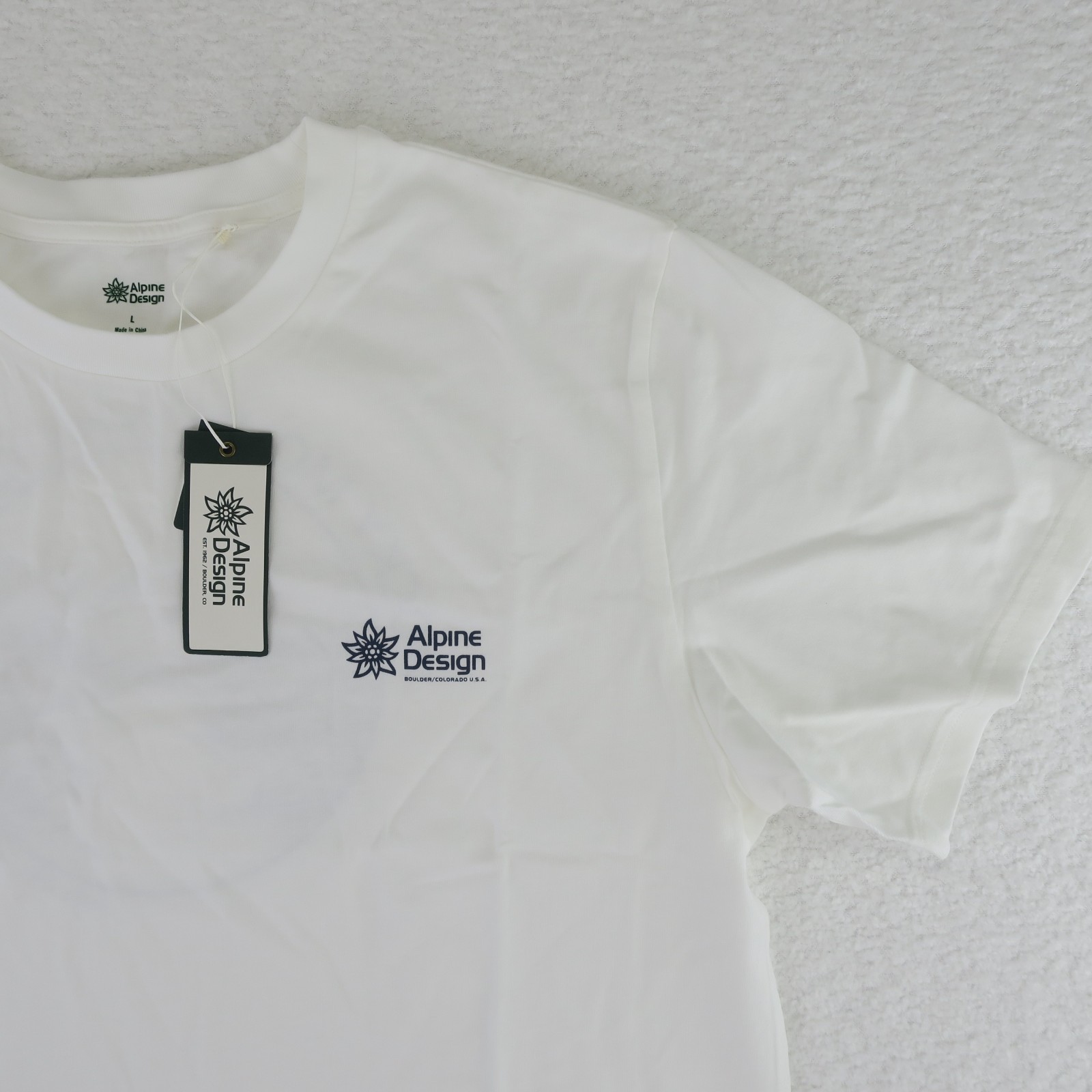 Alpine Design Organic Cotton Rocky Mountains Colorado Mens T Shirt Size L White gallery