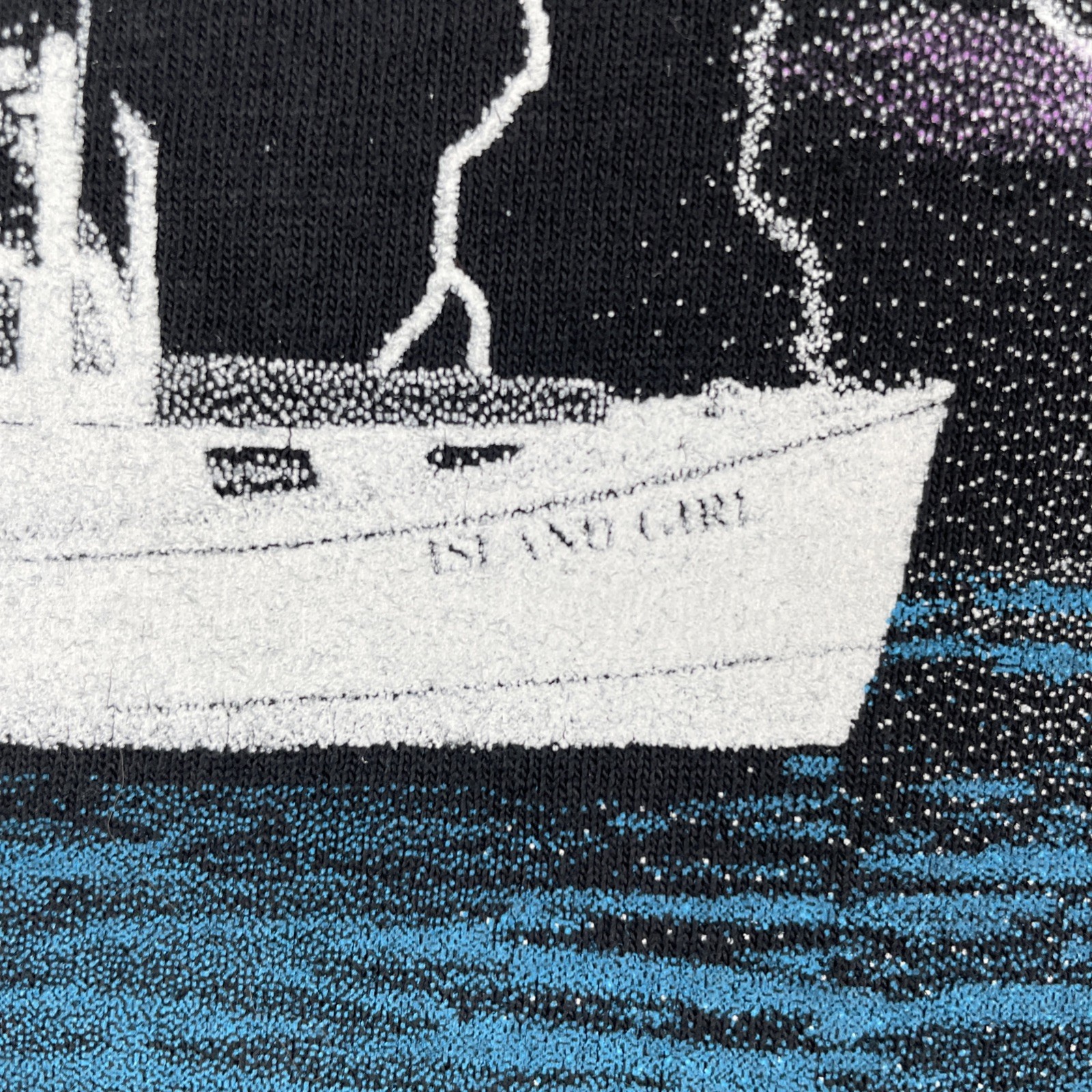 Vtg Gildan Black XL Tangier Island Virginia Lightning Boat Graphic East Coast gallery