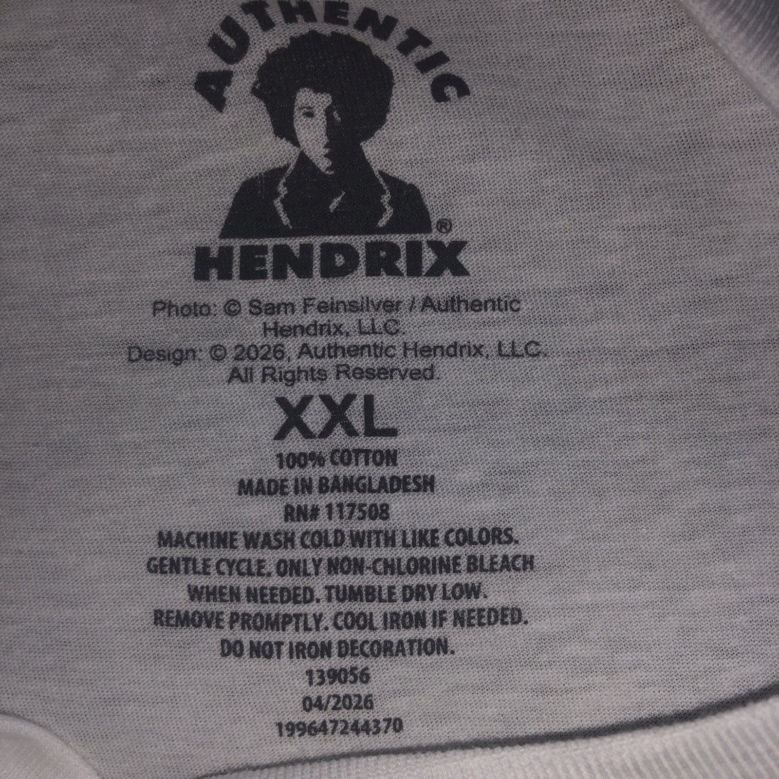 Jimi Hendrix Experience Shirt 2XL Men’s White Rock N Roll Vintage Style Flag USA gallery