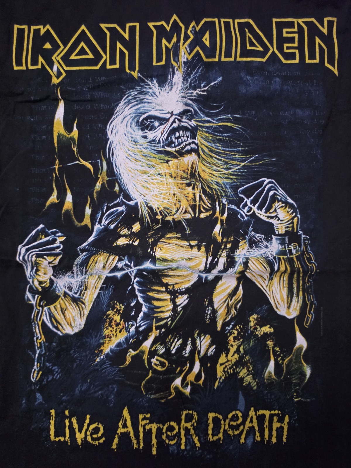 Iron Maiden Eddie Live After Death Album Cover T-shirt 2XL Hanes Comfortsoft