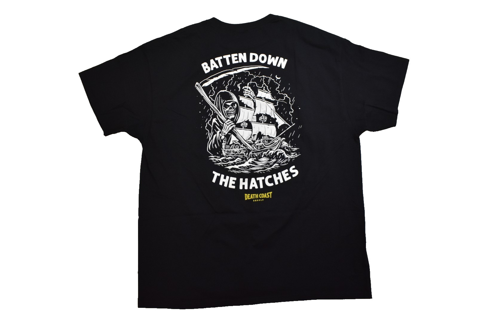 Death Coast Supply Mens Batten Down The Hatches Grim Reaper Shirt New S-3XL gallery