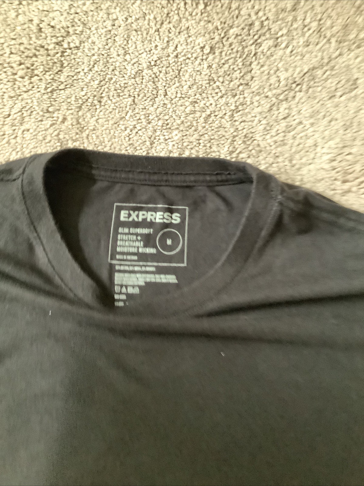 EXPRESS Super Soft Slim Men's Black Crew Neck Short Sleeve T-Shirt Medium M gallery