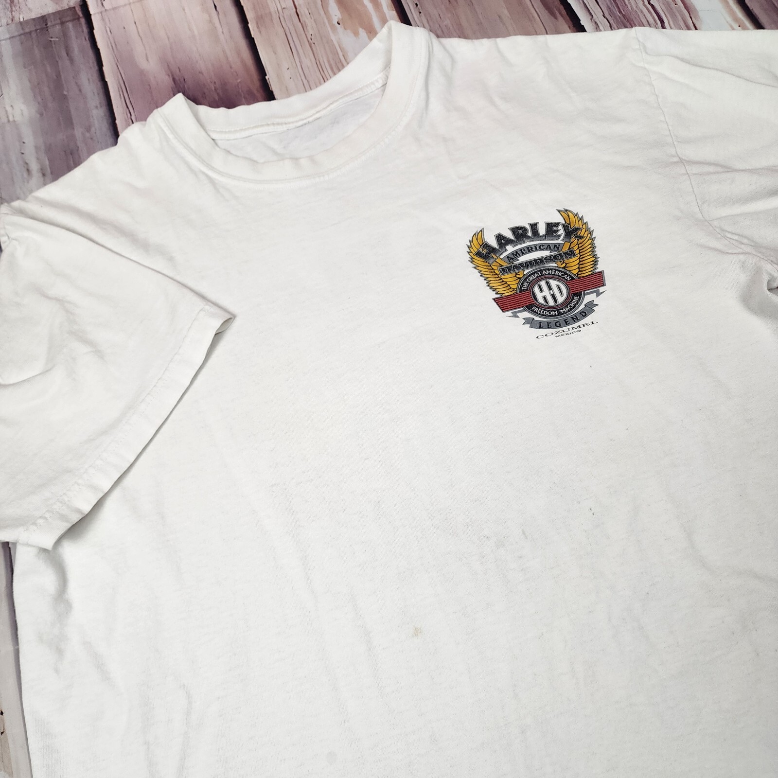 Harley Davidson Cozumel Mexico White T Shirt 48" Chest XL See Description gallery