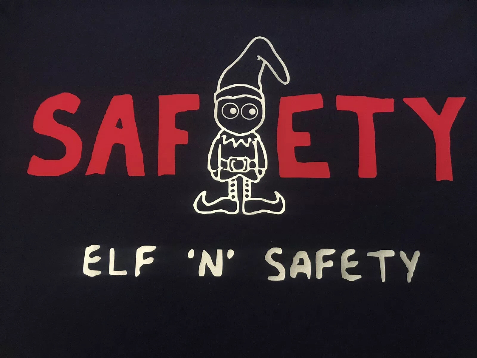 Elf and Safety Christmas T-Shirt Funny Gift Secret Santa Gift Health Manager Tee gallery