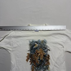 Vintage 90s David Wentzel Chickadee Wildlife Art T-Shirt L All Sport Nature Bird