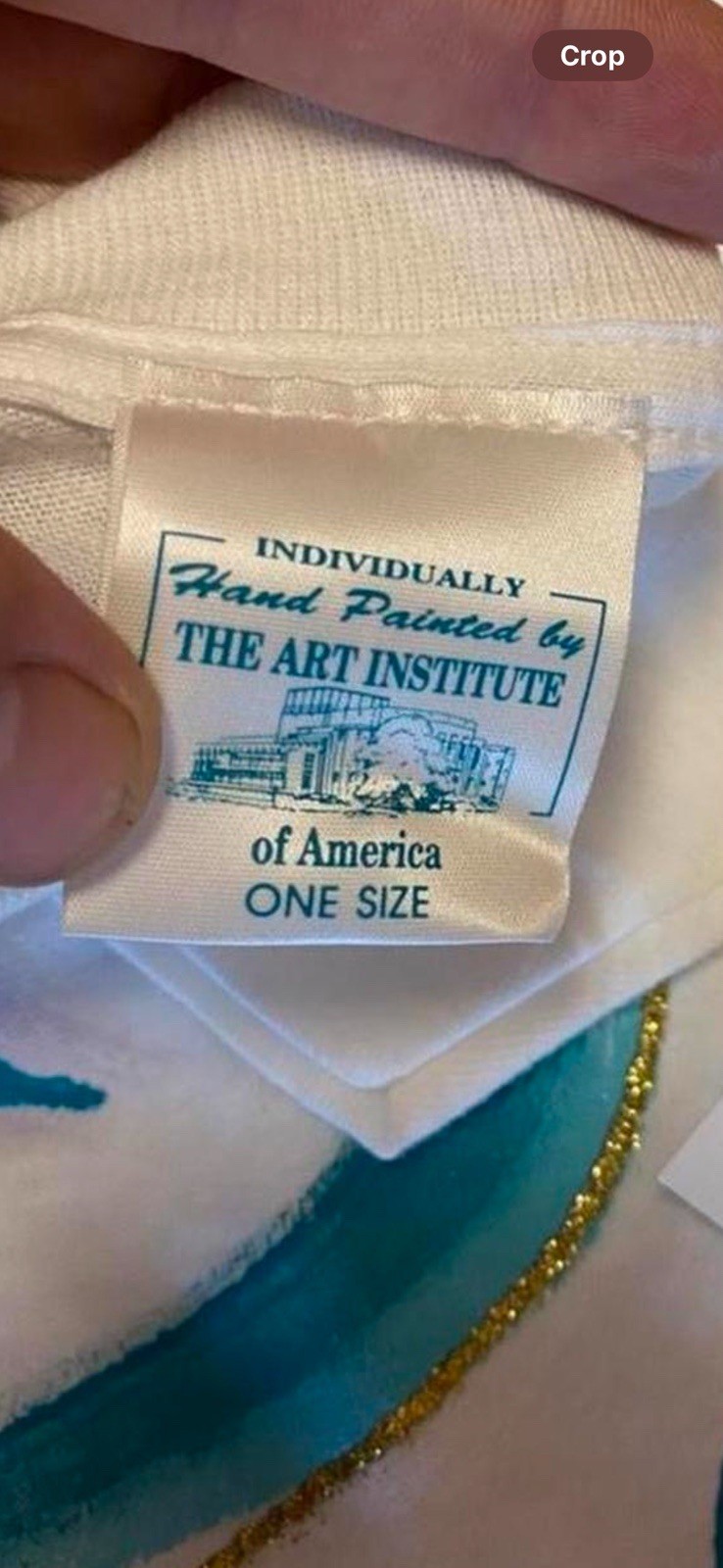 NWT Vintage 90s The Art Institute Of Chicago America Shirt OSFA Art Hand Painted gallery
