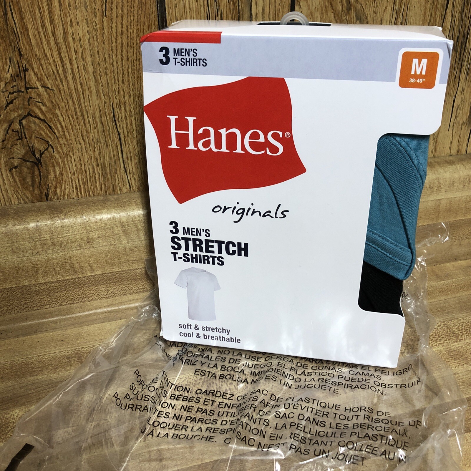 3 Pack Hanes Men’s Stretch T-Shirts Cool And Breathable Size Medium New