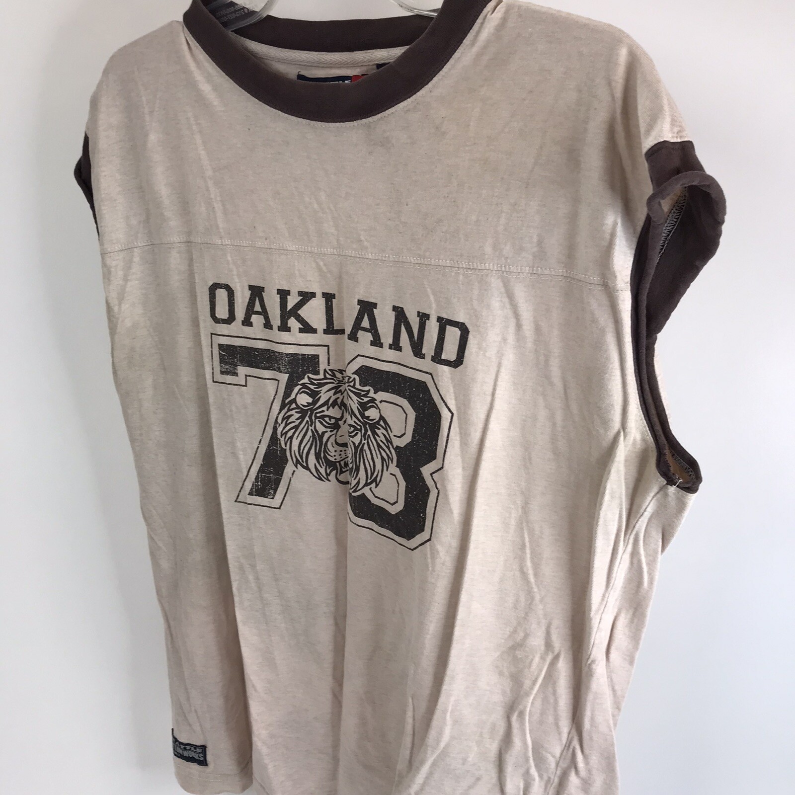 Vintage Shirt Oakland Lion 73 T-shirt Seattle Cotton Works Ringer L Muscle Tee gallery