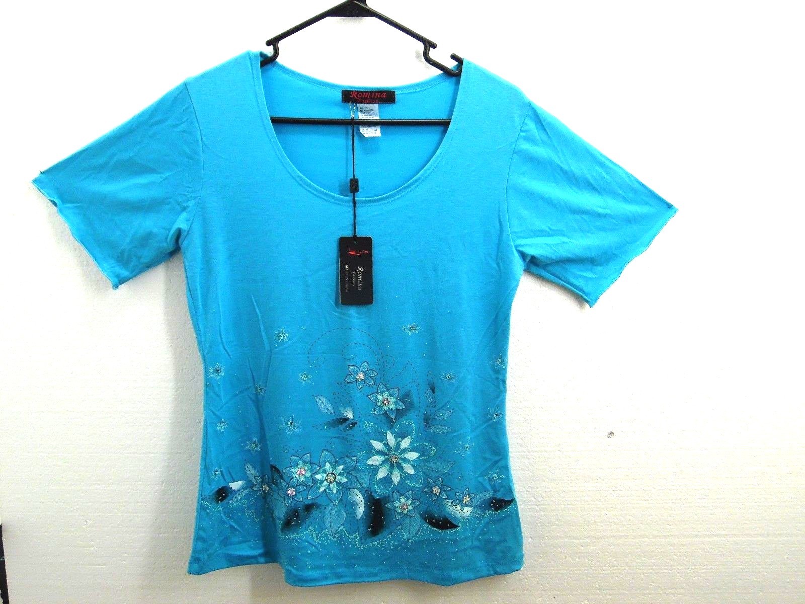 NEW WOMENS T SHIRT ROMINA BRAND SIZE MEDIUM AND LARGE      O1