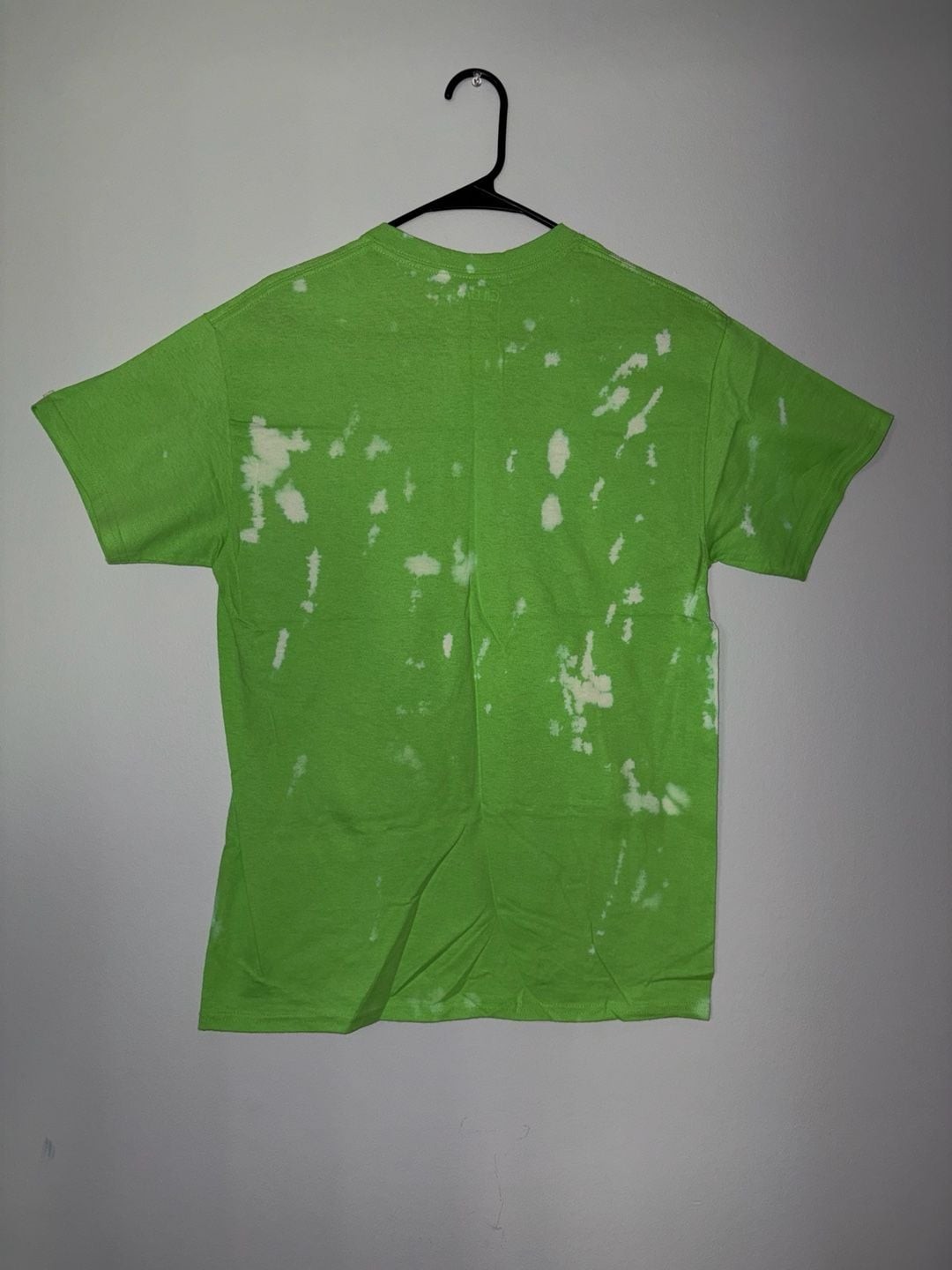 Gildan Lime Green Bleach Dye Tie-Dye Short Sleeve T-Shirt Size M gallery