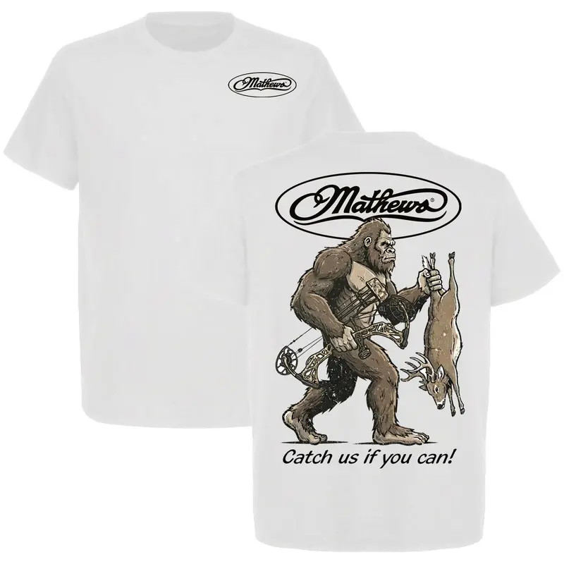 Bigfoot Archery Hunting T-Shirt Men Funny Sasquatch Bow Hunter Patriotic Tee