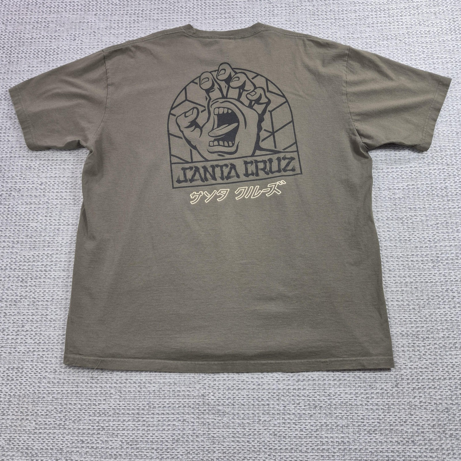 Santa Cruz Shirt Mens 2XL Green Screaming Hand Graphic Tee Skateboard Back Print gallery