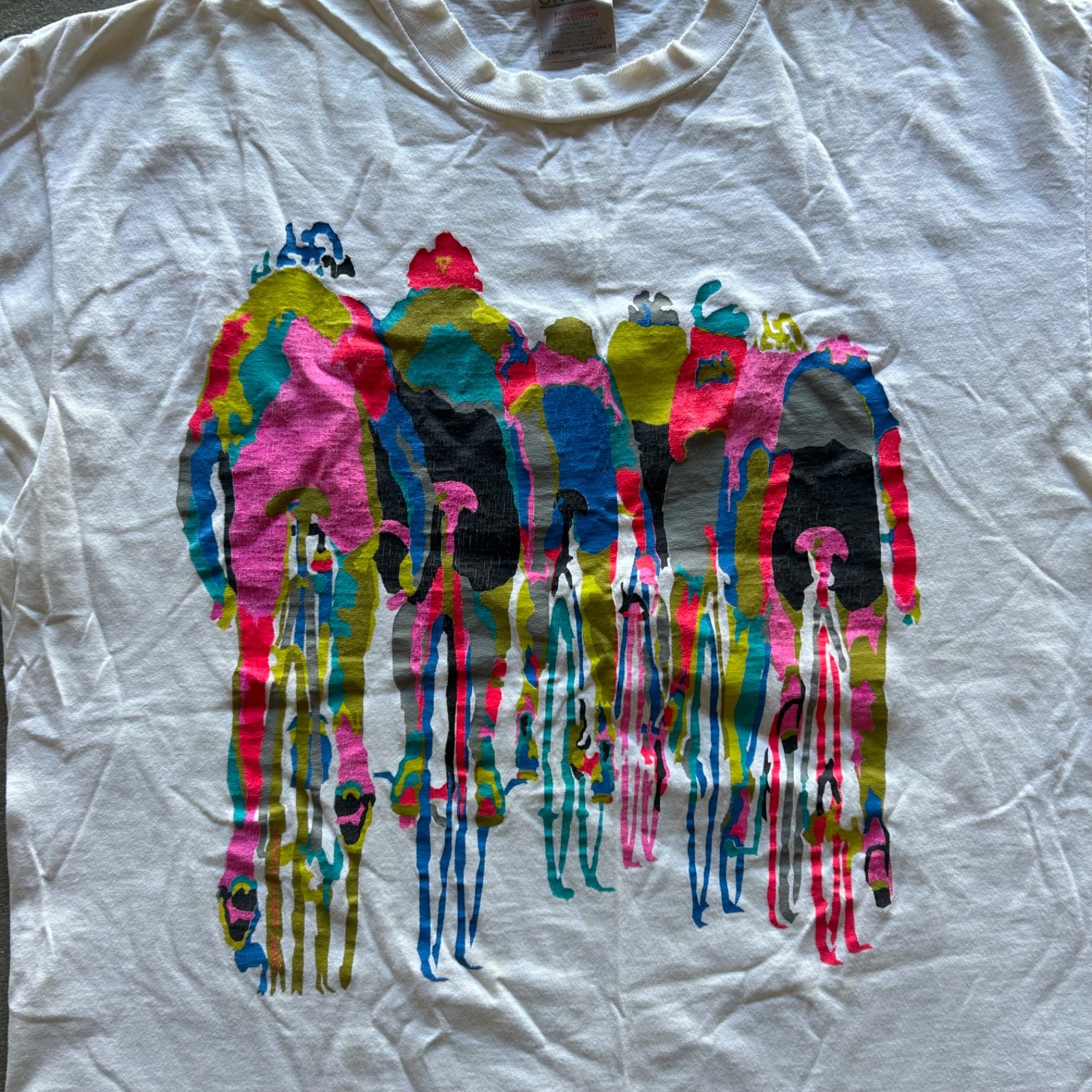 Vintage 90s Bicycle Art Shirt Size XL White Colorful 1992 Andrew Carson Bike gallery
