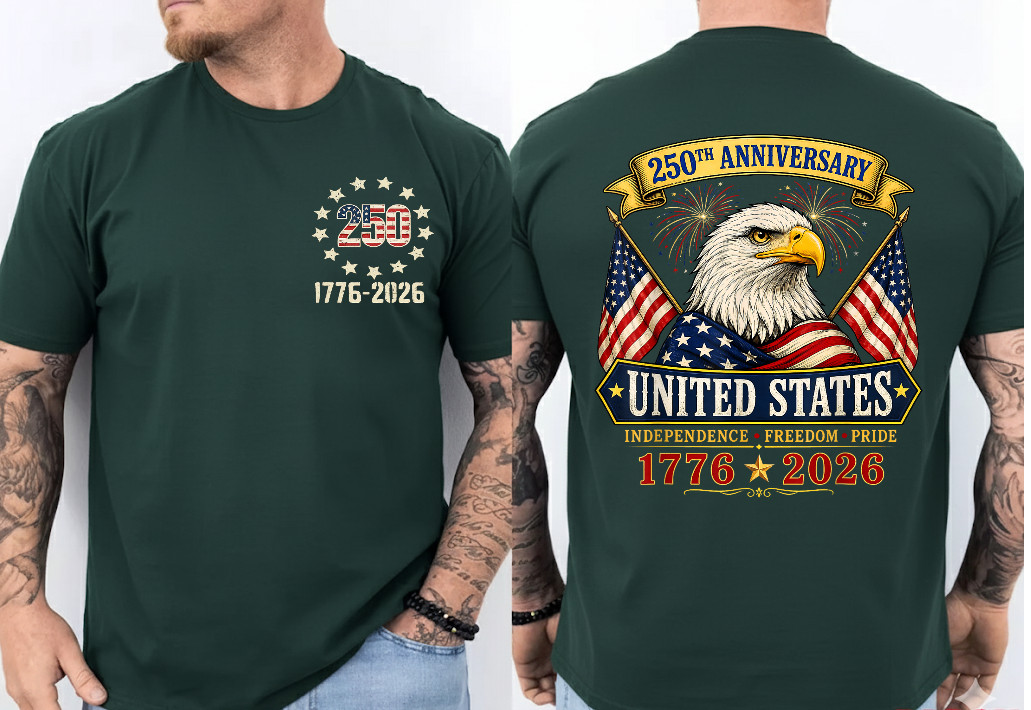 250 Anniversary USA 4th of July Patriotic 250 Years American (2-SIDES) T-Shirt gallery