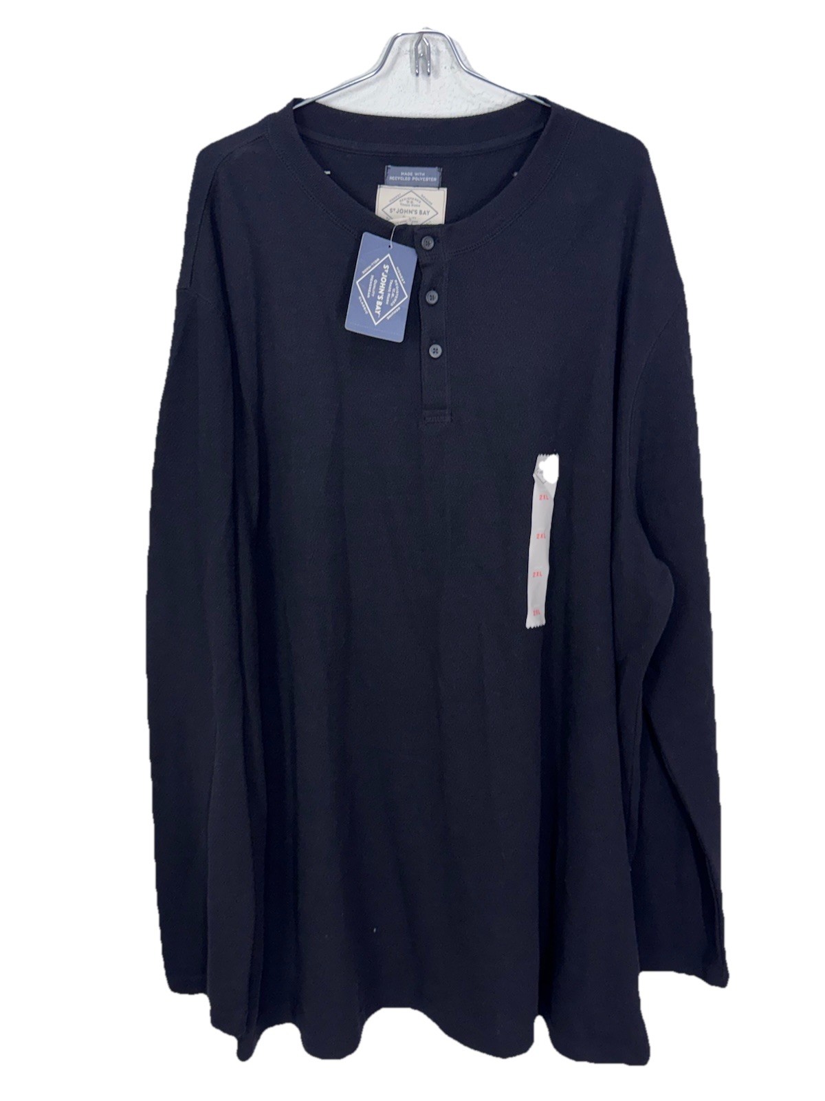 St Johns Bay Black Long Sleeve Tee Shirt Men Size XXL Soft Work Basic New $46 gallery