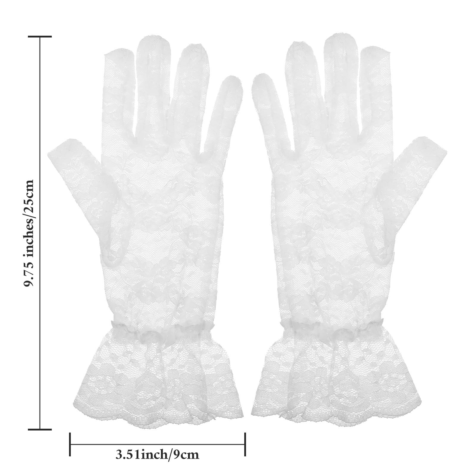 Gjinxi White Lace Gloves for Women Lace Floral Opera Tea Party Glove Short Vi... gallery