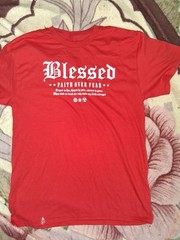 Blessed Ober Fear Shirt Red Medium Size
