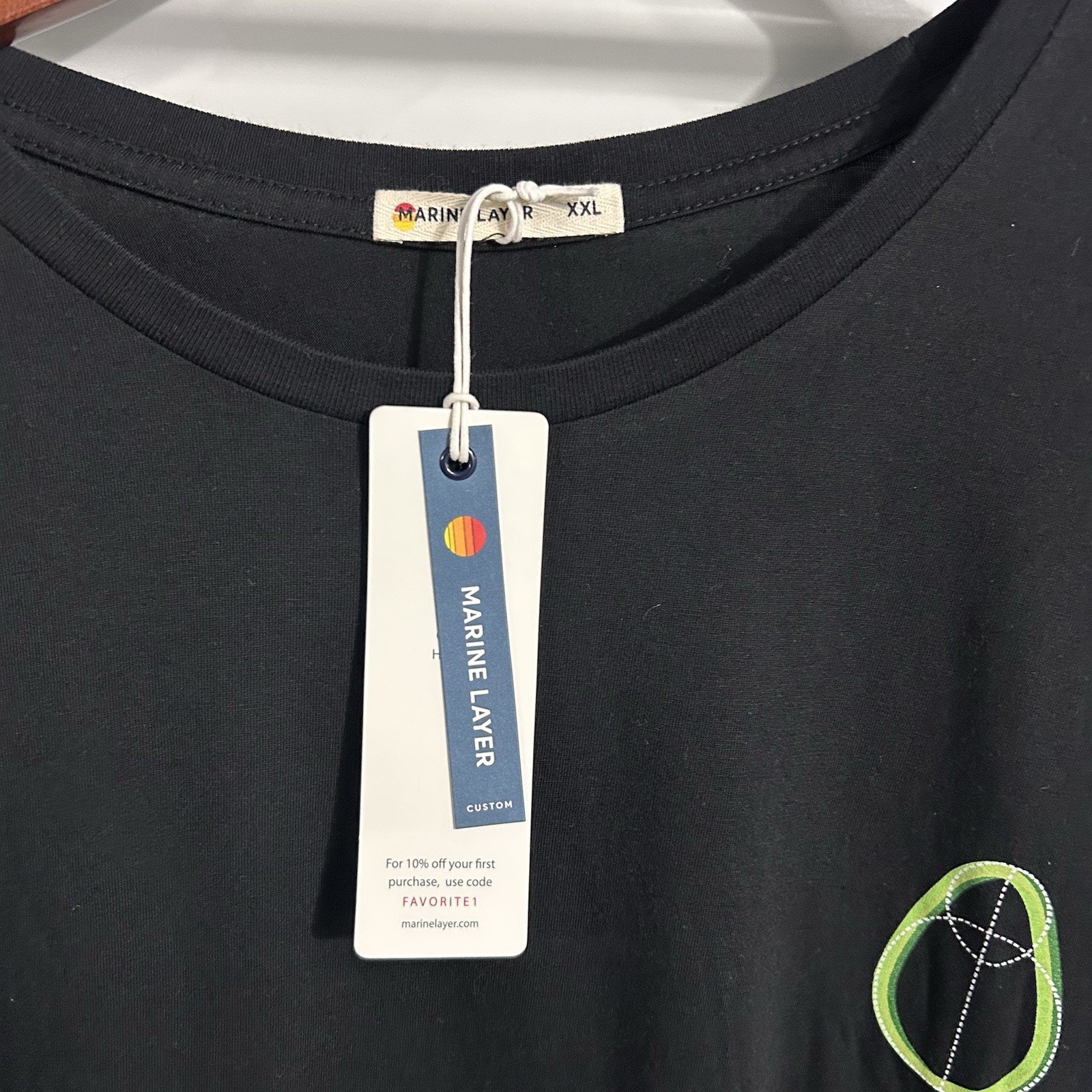 Marine Layer Beachwood Tree Fabric Black SOFT Summer Active Tee T Shirt 2XL New gallery