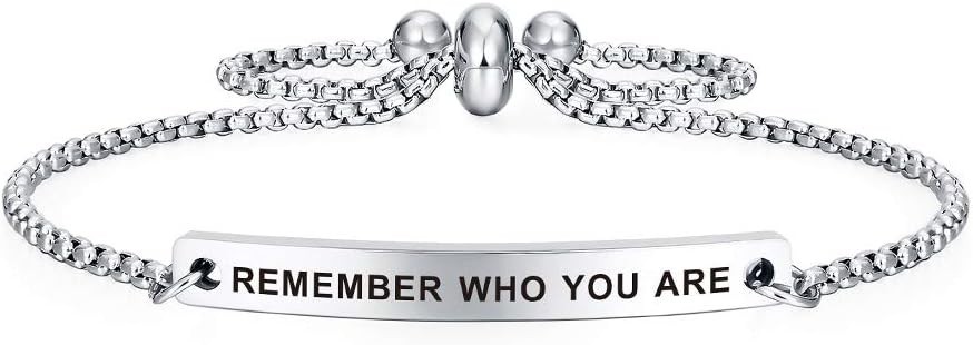 Dainty Cuff Bracelet - REMEMBER WHO YOU ARE - Bracelets Bachelor Party Gift I... gallery