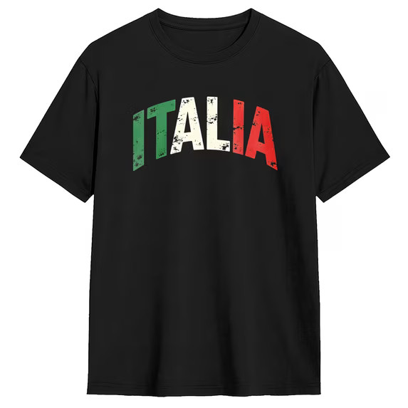 Italia Flag Unisex Black T-shirt gallery