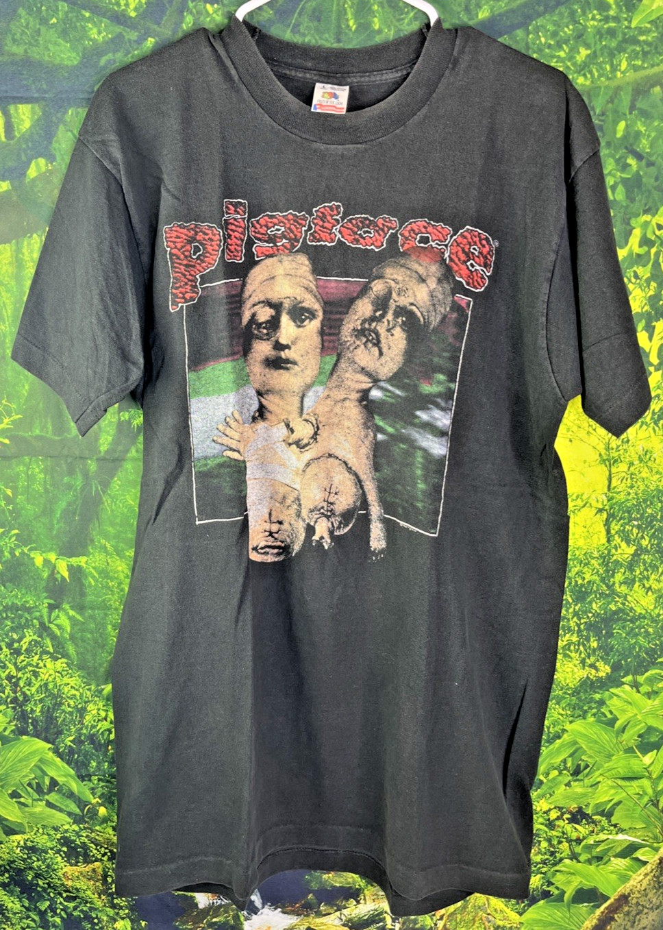 vintage 1992 Pigface Fook Shirt Size Large Faded black SEE photos! gallery