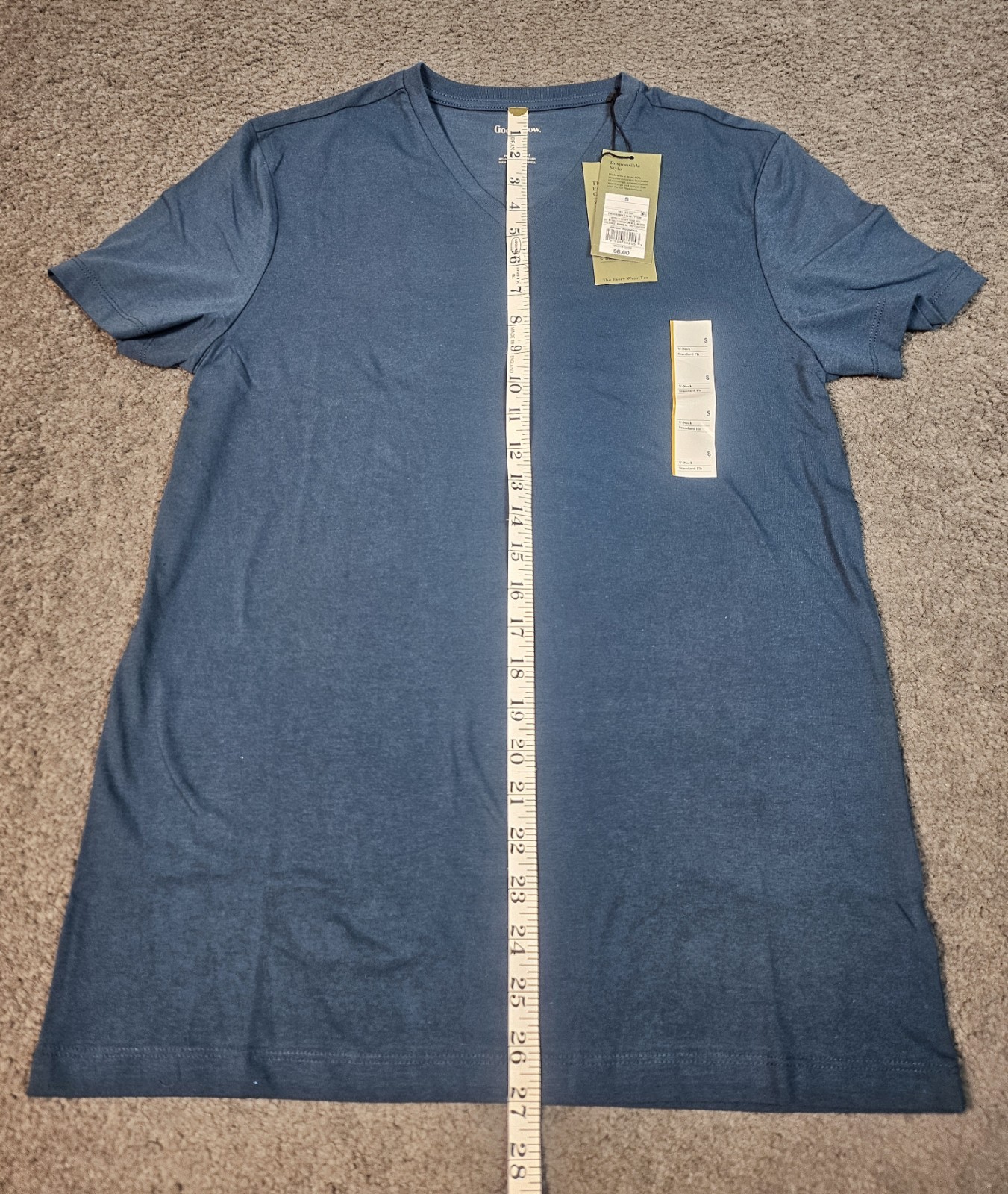 Men's V Neck T Shirts Small Thunderbolt Blue, 5 Pack Goodfellow Co Short Sleeve gallery