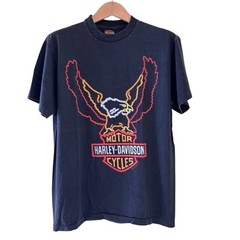 Vintage 1992 Harley Davidson “Union Leathers” Tee Biker Shirt REPRINT Large