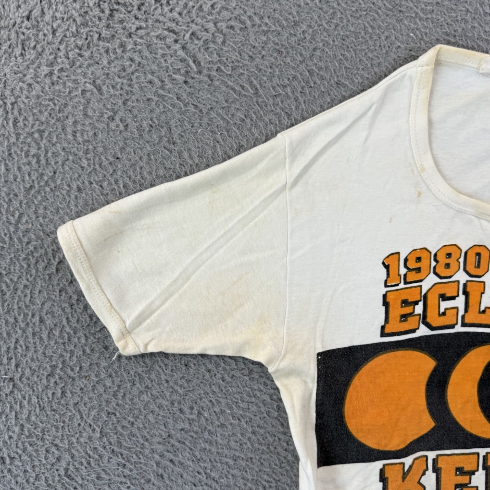 Vintage Kenya Solar Eclipse Shirt Adult Small White Short Sleeve 80s Outdoor USA gallery