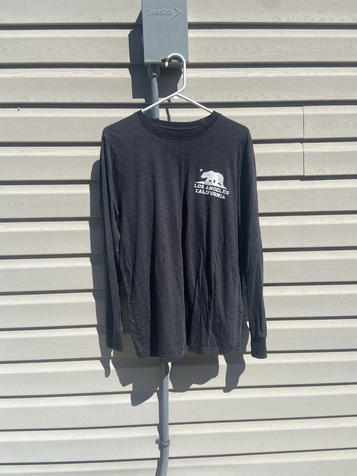 Exist Los Angeles California Black Graphic Print Long Sleeve Men’s XL Cotton Bl…