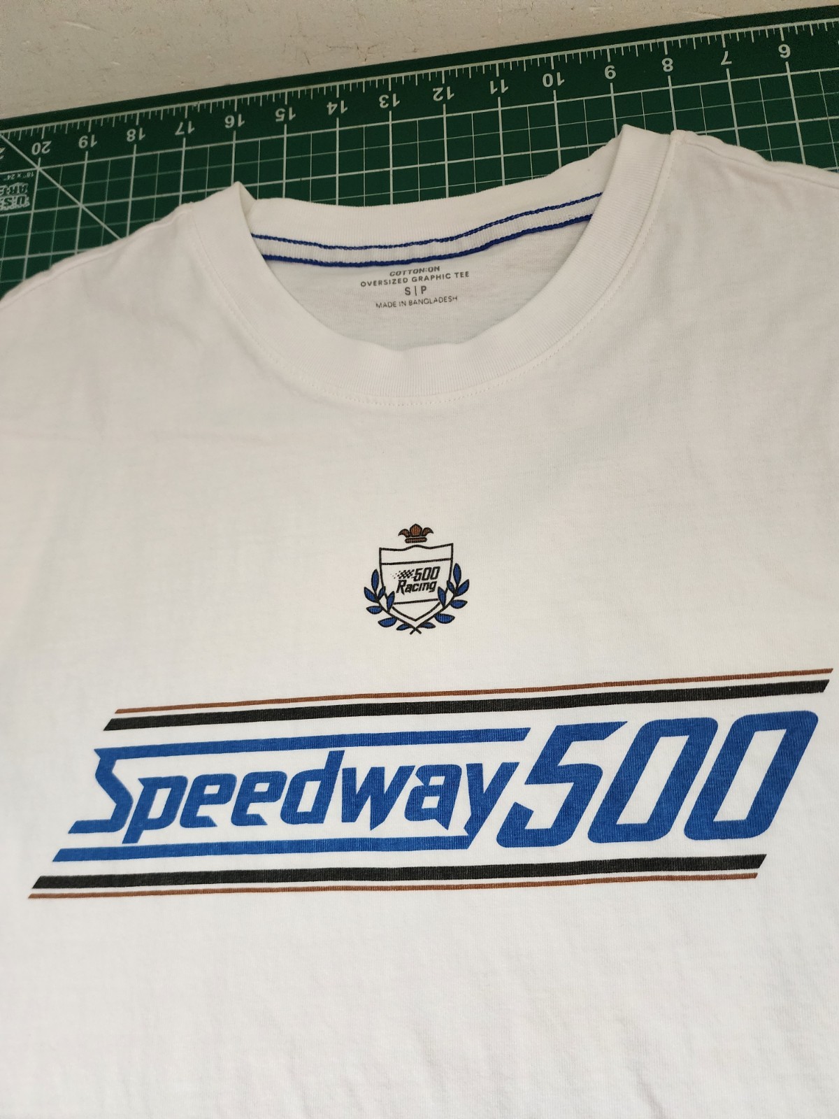 Cotton On T-SHIRT Men’s Size Small White Oversized Speedway 500 Graphic Tee gallery