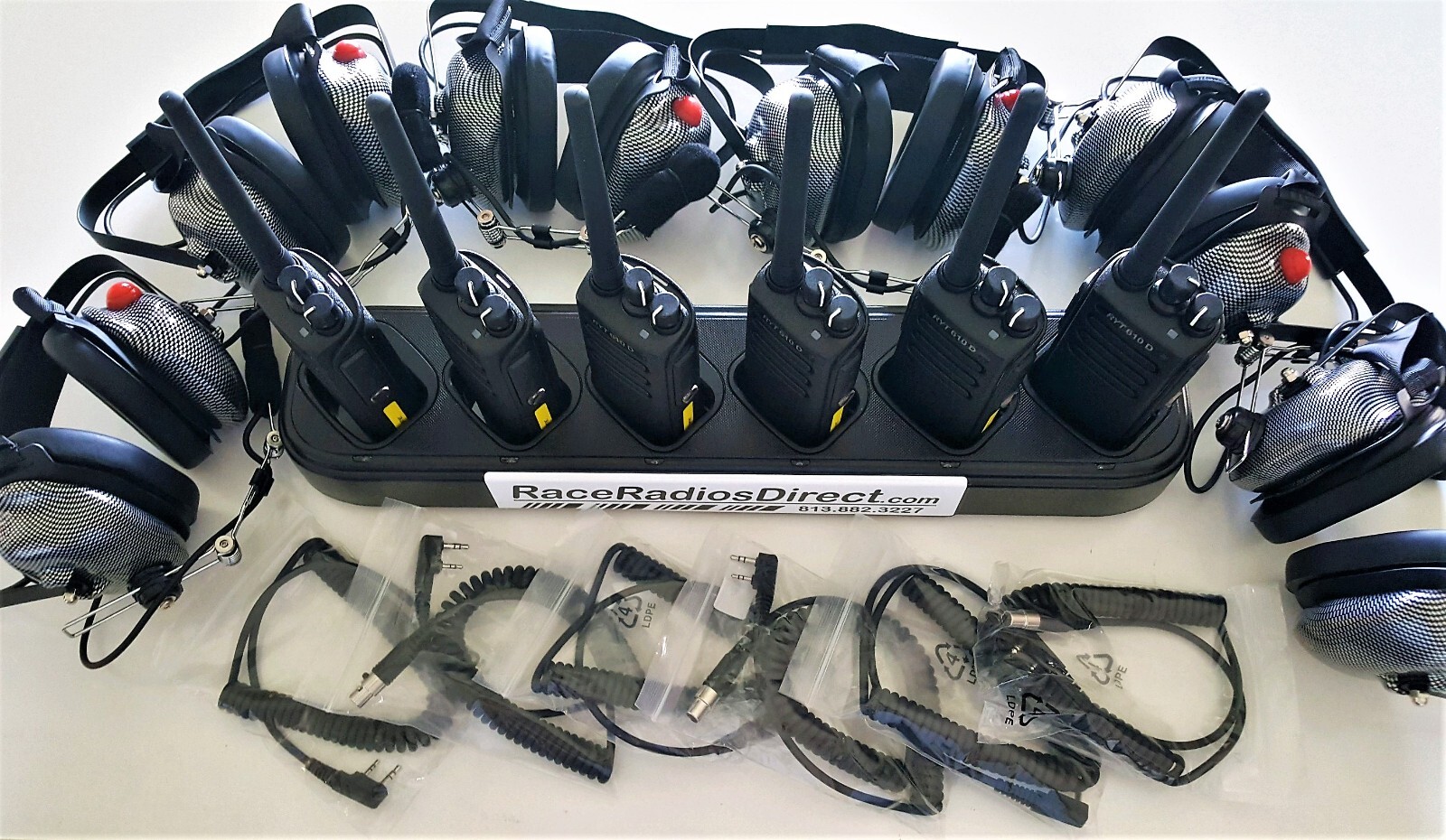 TYTMD680D 6 Pack with Headsets Racing Radios Electronics Communications