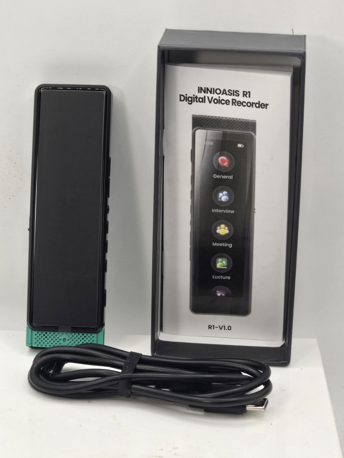136GB Innioasis Digital Voice Recorder with Playback, R1 Full Touchscreen Teal