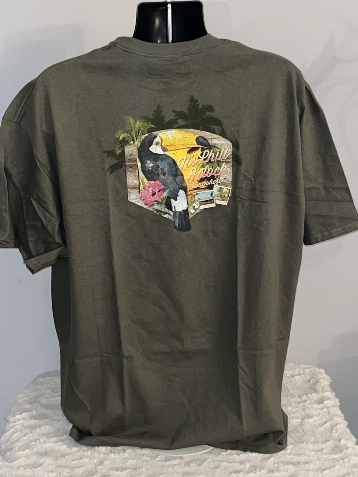 WELL WORN CHILL O’CLOCK TROPICAL 2 SIDED ISLAND TEE SHIRT MENS 2XL NWOT gallery