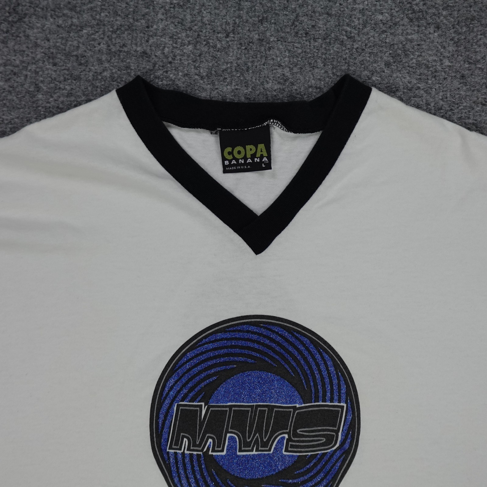Vintage Copa Banana Shirt Mens Large White MWS Smitty Wear Glitter Graphic Tee gallery
