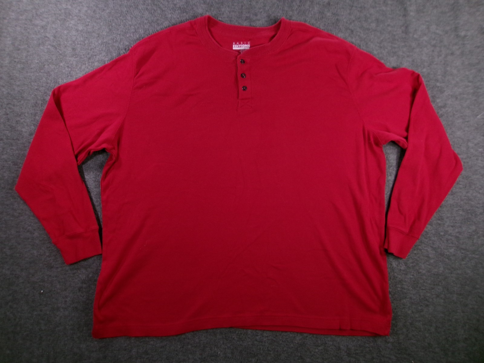 Basic Editions Shirt Men XXL Red Henley Classic Causal Outdoor Long Sleeve