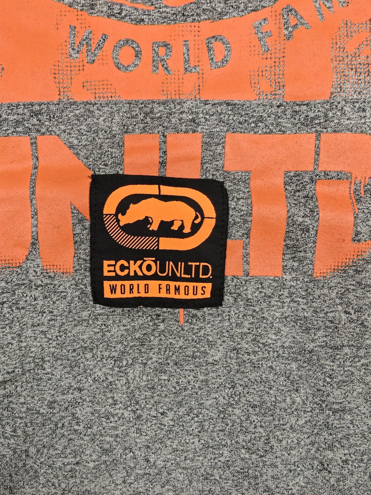 Ecko Unltd Shirt Mens Medium Grey Marled Hooded Short Sleeve Kangaroo Pocket gallery