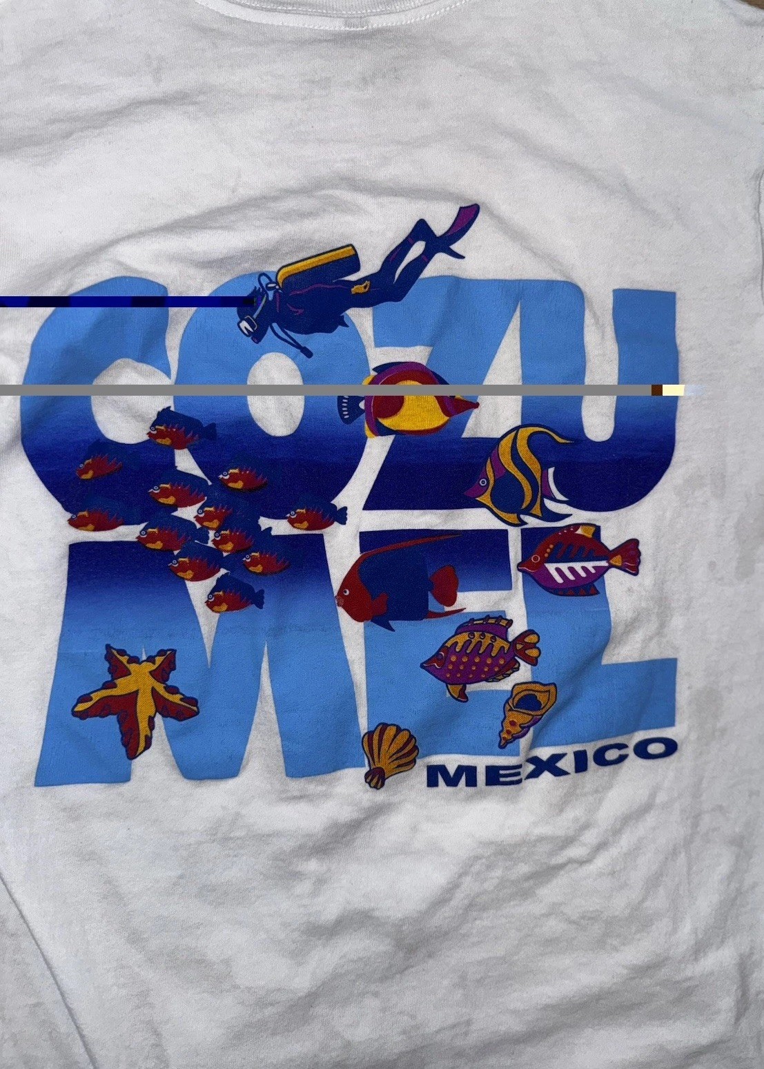 Cozumel Mexico Mens Long Sleeve T Shirt White Graphic Print Medium Scuba Diving gallery