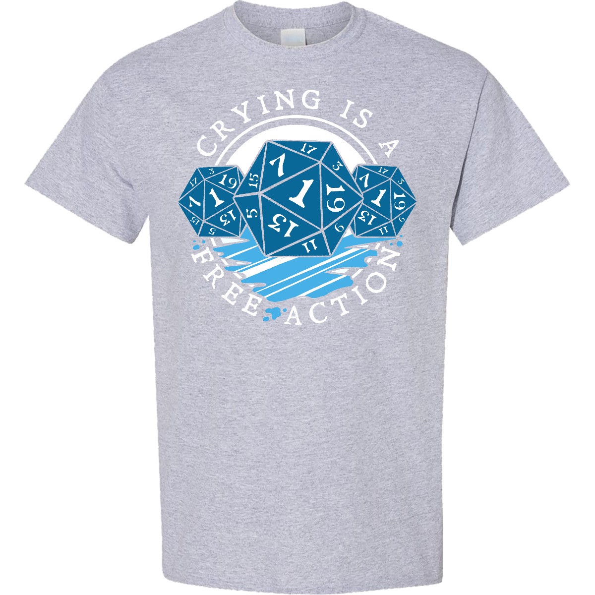 Inktastic Crying Is A Free Action T-Shirt Games Gamer D20 20 Die Sided Dice Nerd gallery