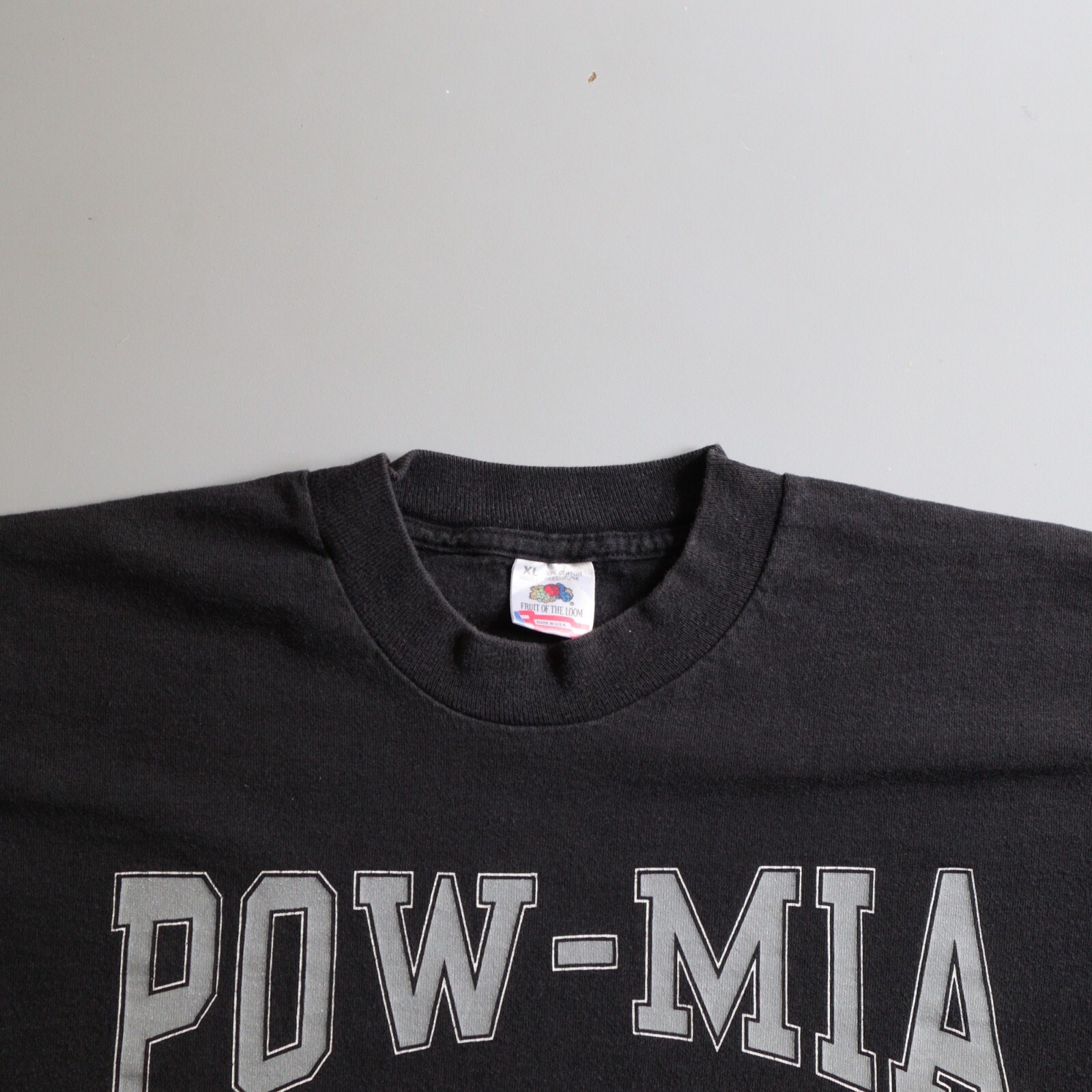 Vintage 90s Pow Mia Vietnam War Shirt Adult Large Mens L Black Single Stitch USA gallery