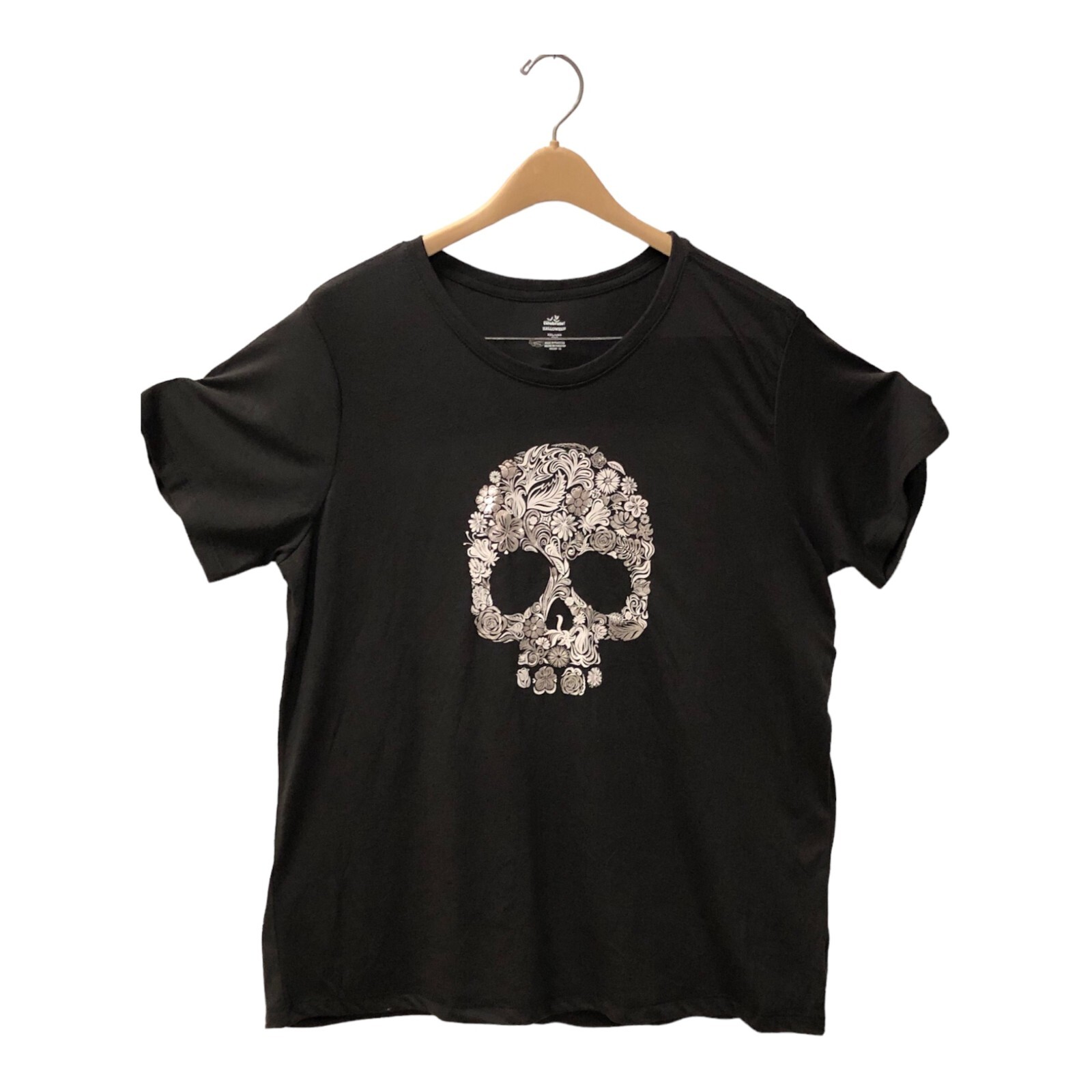 Way to Celebrate Halloween Silver Skull T-Shirt XXL